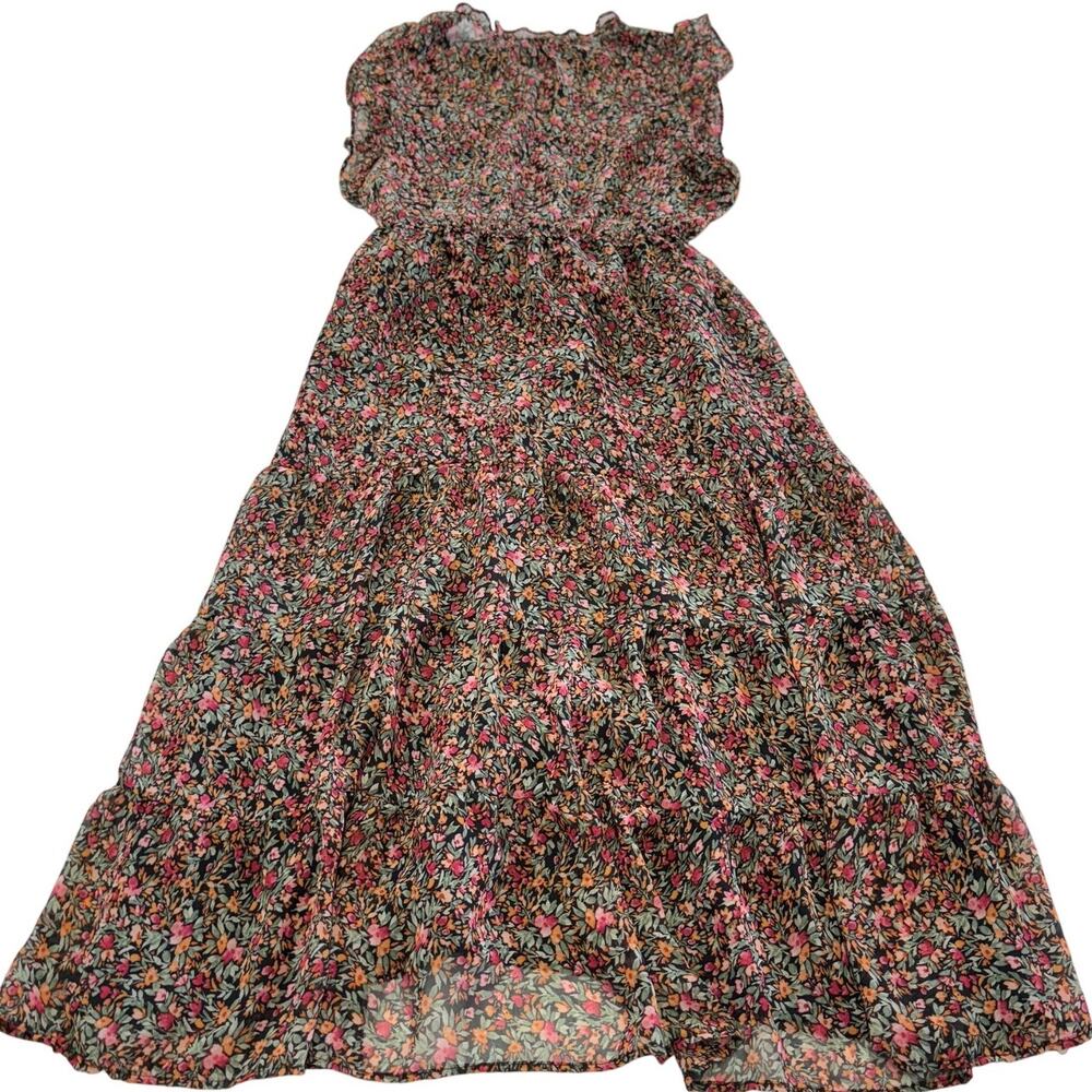 BB Dakota Dress Womens Medium Pink Orange Ditsy‎ Floral Maxi - Picture 5 of 11